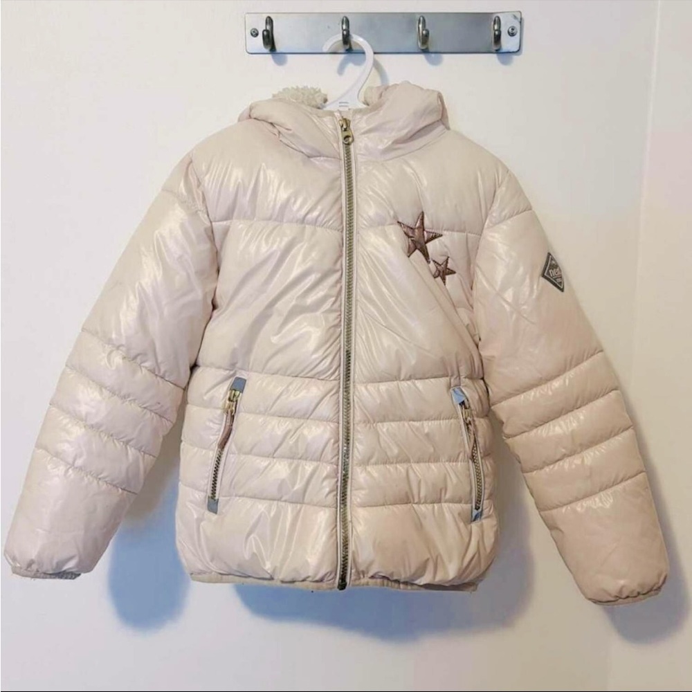 Next Cream Puffer Jacket with Star Accents